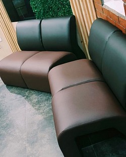 H single seat sofa rexin work finished green trends Palakkad